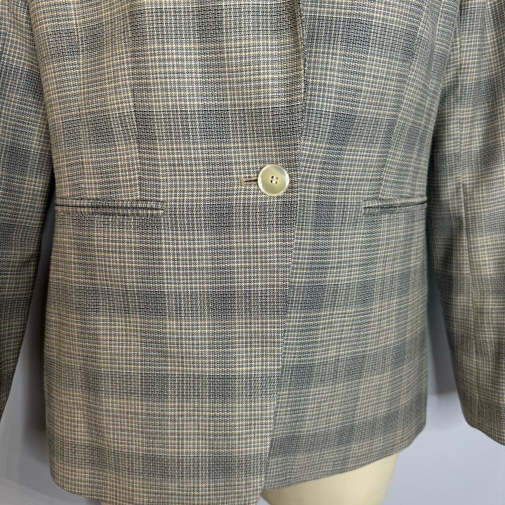 Reiss Grey/Black Check Webb Jacket Wool Blend Slim Fit Career Office Women's 6 - Picture 7 of 16